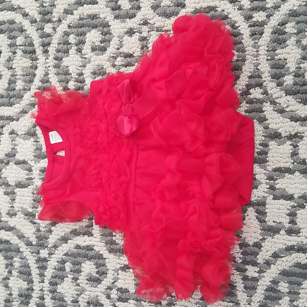 Red Dress Beauty ❤ 3-6 Months Frilly Lacy Girlhoodcore Christmas